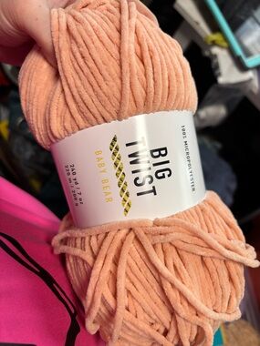 Big Twist Baby Bear Plush Chenille Yarn - Peach